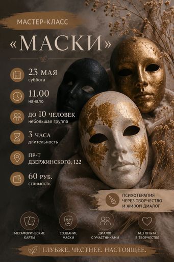 Арт-терапевтический мастер класс «Маска» meeting main image