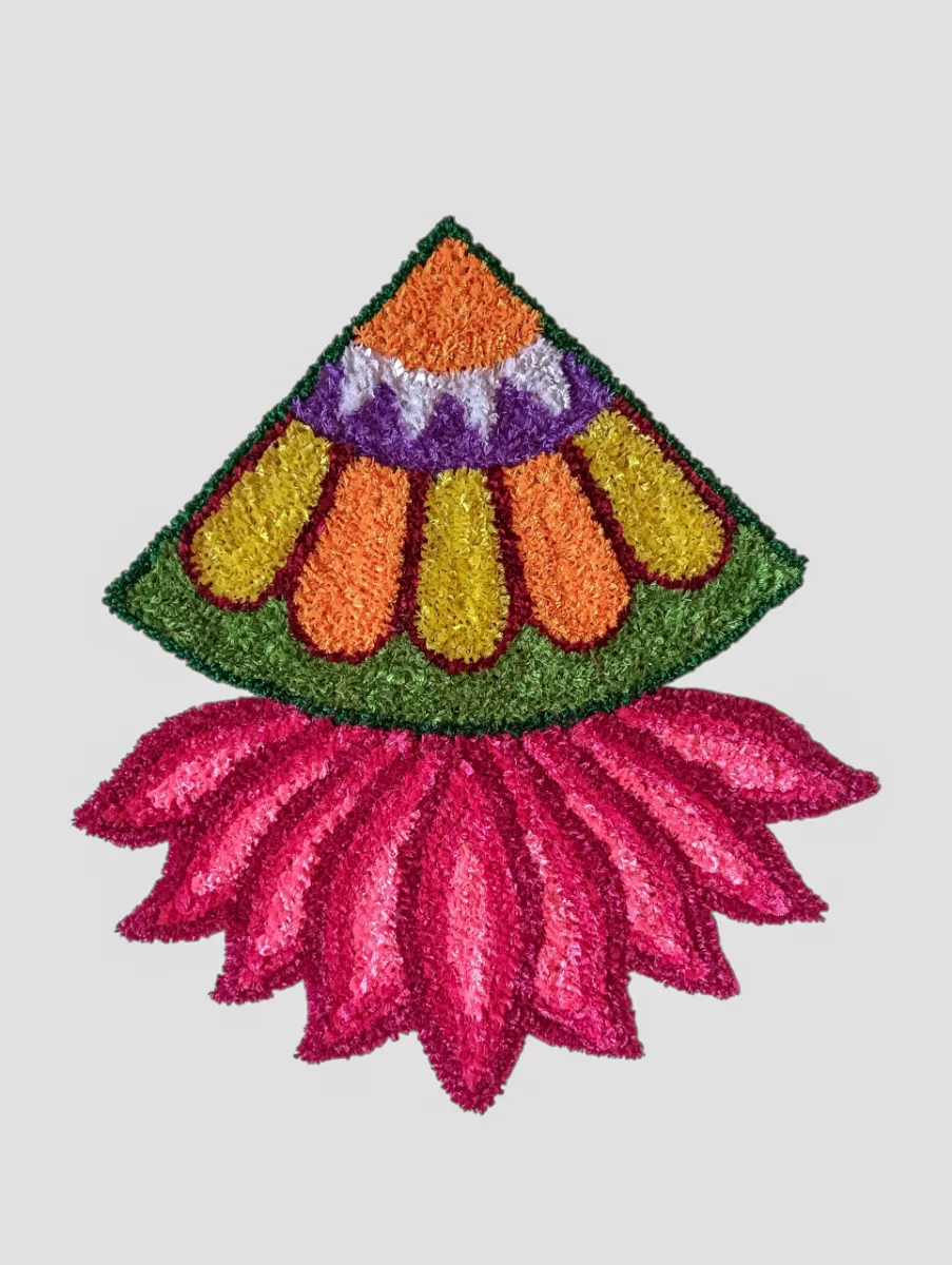 Woolen yarn handmade corner rangoli