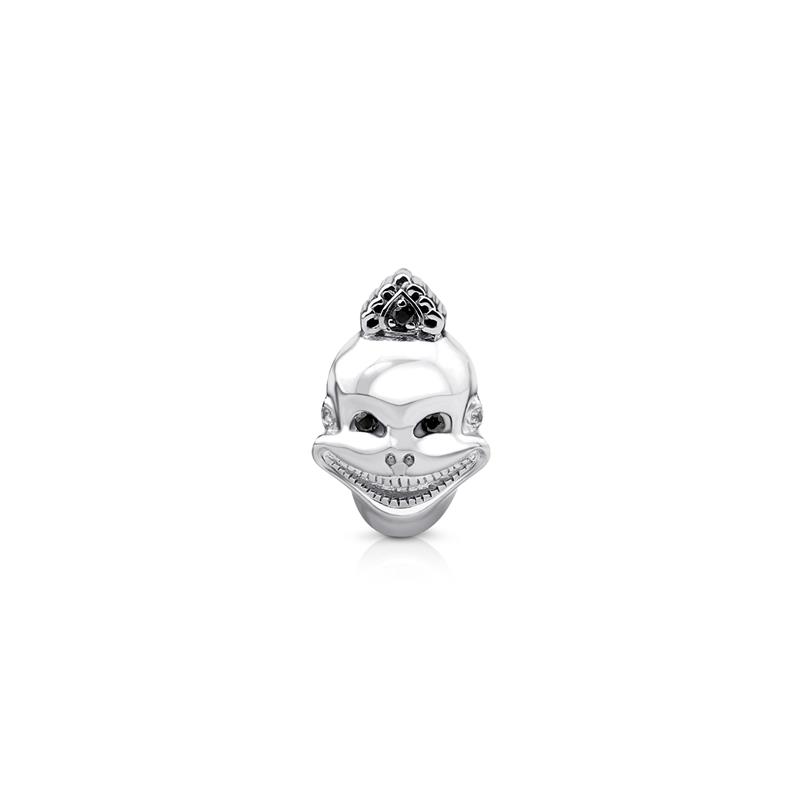 One Laughing Skull Silver Macrame Bracelet — view 4