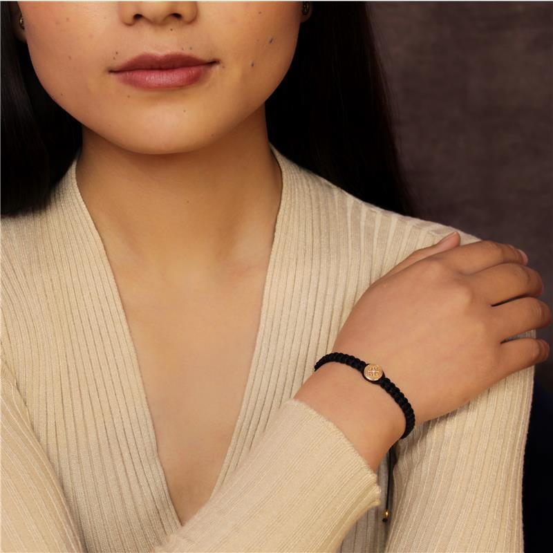 Small Double Dorje Single Bead Macrame Bracelet, Silver Gold Plated