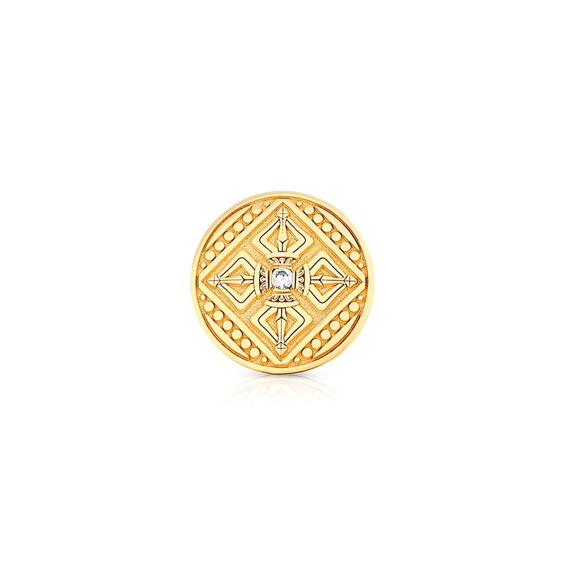 Small five bead, double dorje macrame bracelet, silver gold plated — view 3