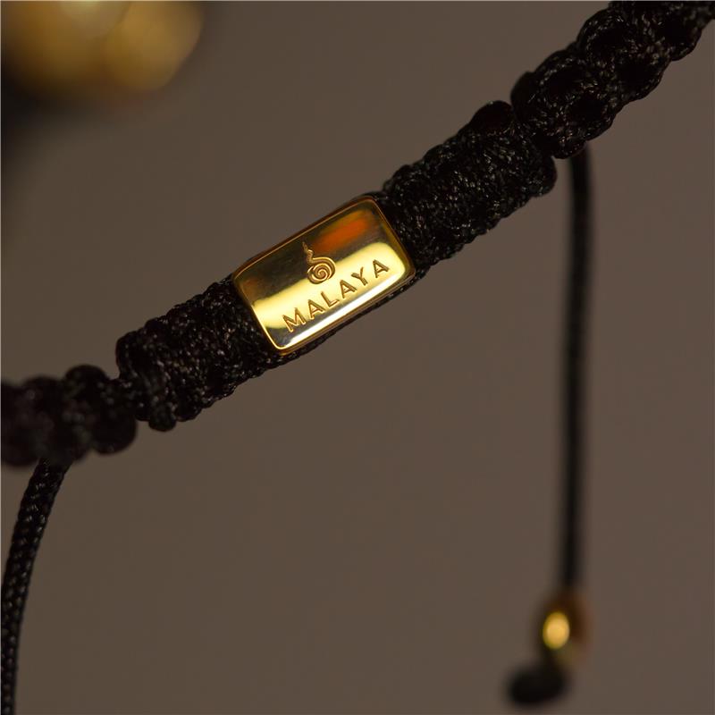 Small five bead, double dorje macrame bracelet, silver gold plated — view 7