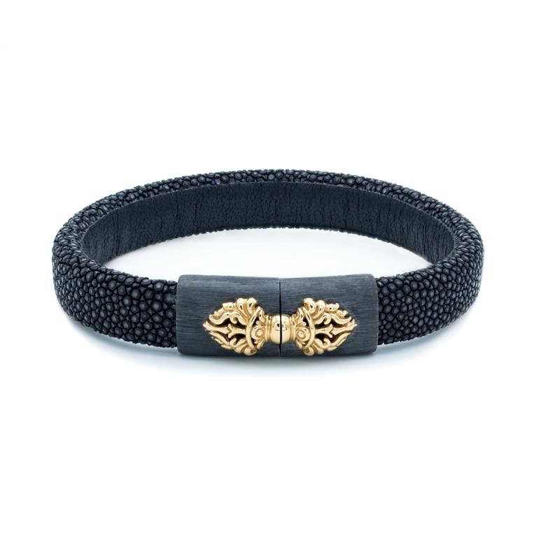 Vajra Clasp Bracelet, Two Tone Noir