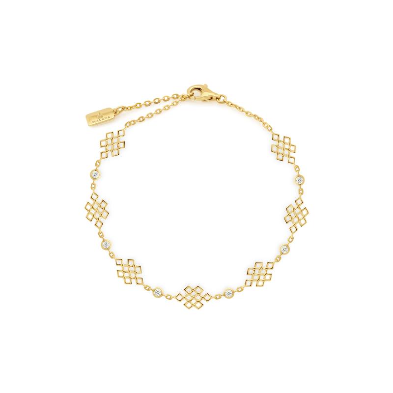 Endless Knot New Bracelet, YG18 .20cts diamonds, 5.12g