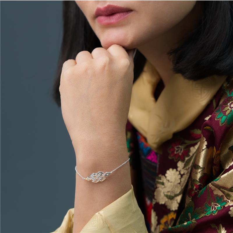 Endless Knot Chain Adjustable Bracelet, Silver 4.71g — view 3