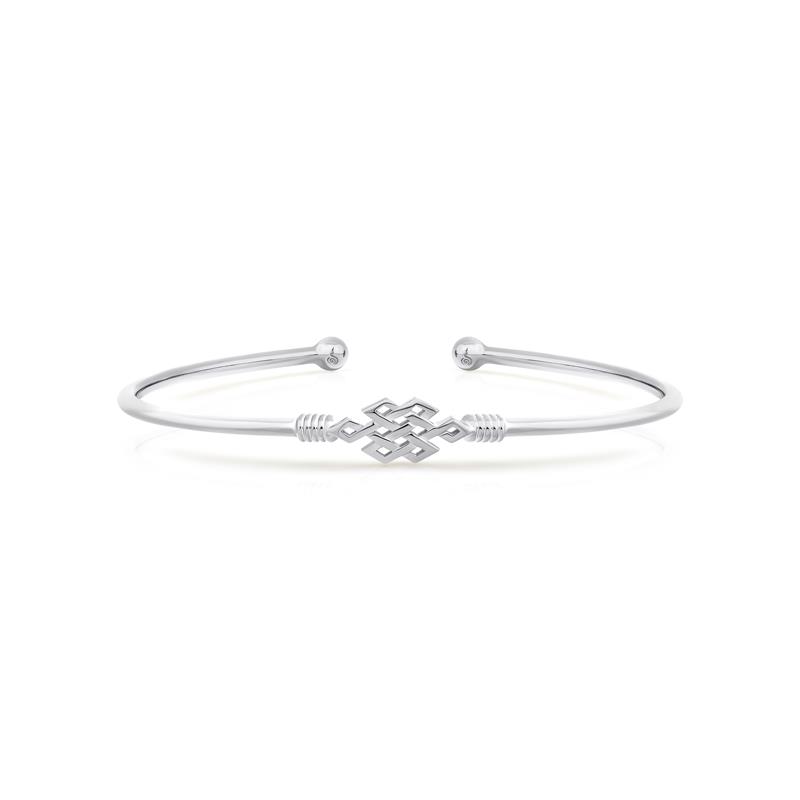 Infinity in middle stainless bangle Silver