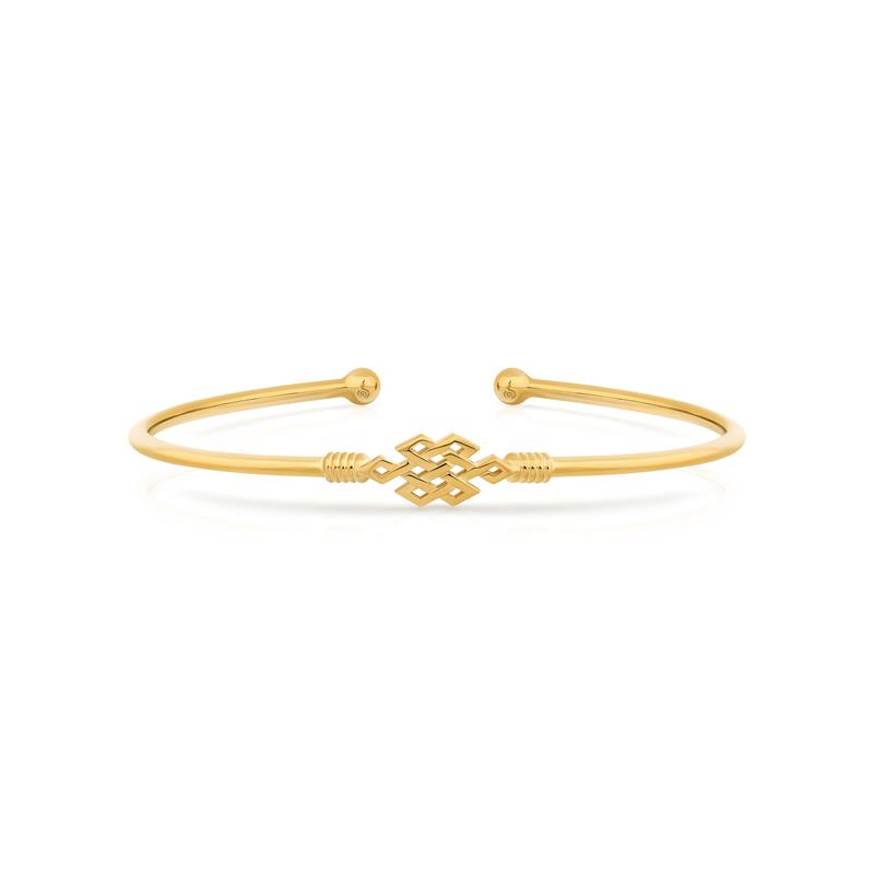 Infinity in middle stainless bangle , Yellow Gold Plated