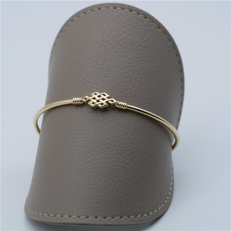 Infinity in middle stainless bangle , Yellow Gold Plated — view 7