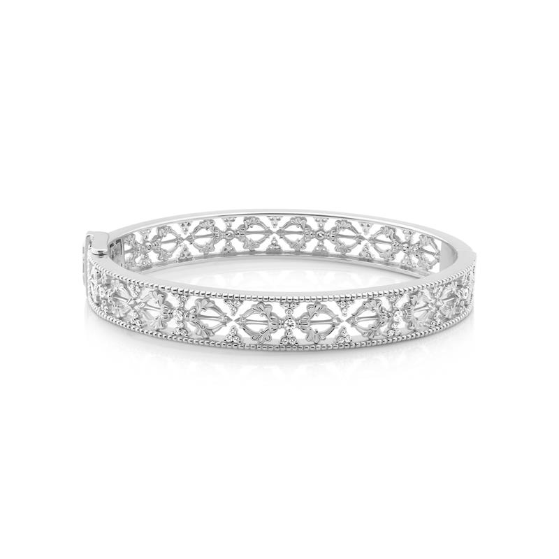 Vajra Bangle Silver, CZ 18.59g, regular size (Size L, 23.27g: 31,000)