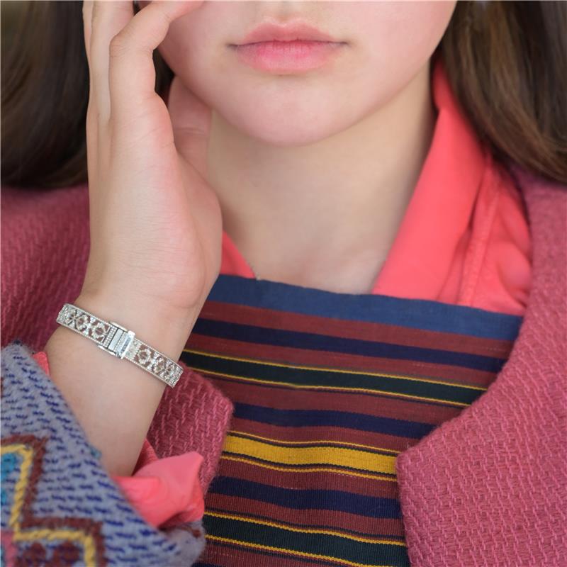 Vajra Bangle Silver, CZ 18.59g, regular size (Size L, 23.27g: 31,000)