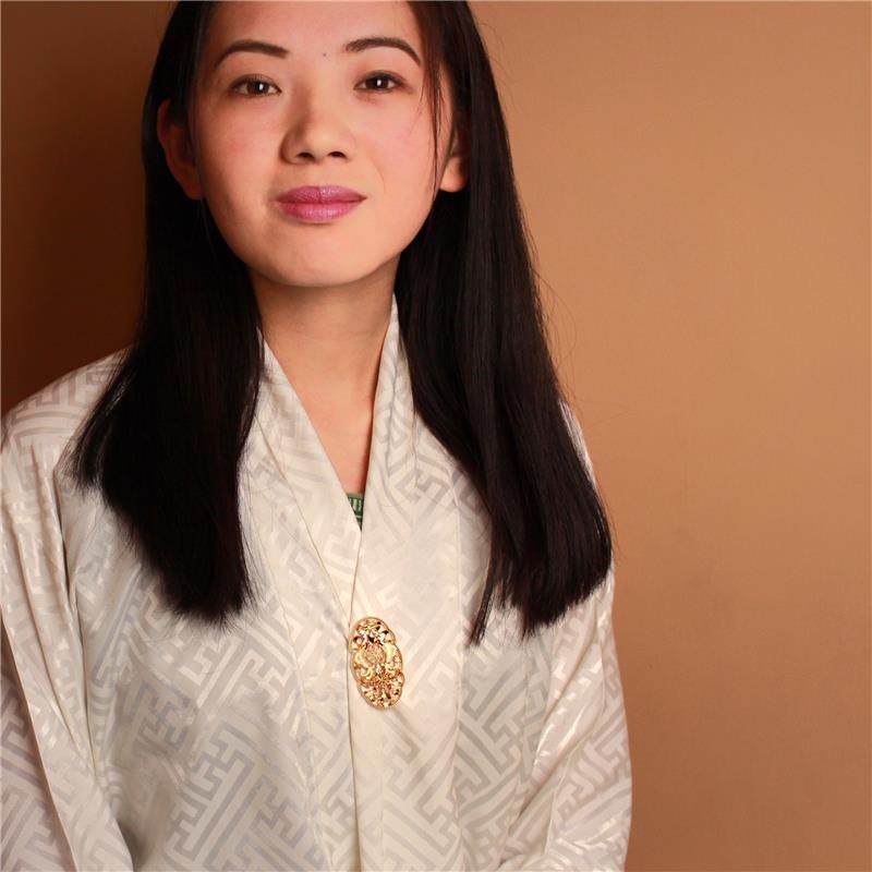Eight Auspicious Symbols Brooch, Elongated, Silver Gold Plated 17.7g — view 5