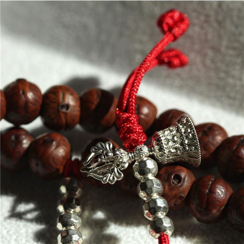 Vajra and Bell Mala Counters, Large, Silver, Rhodium — view 5