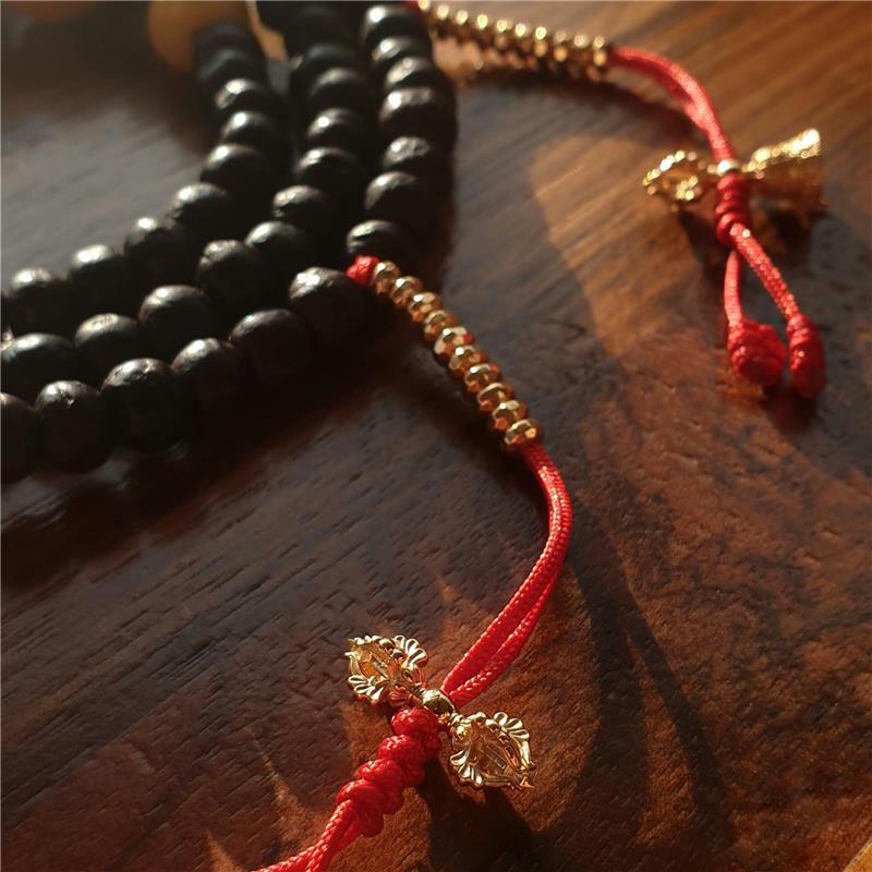 Vajra and Bell Mala Counters, Yellow 14k Gold, 8.87g