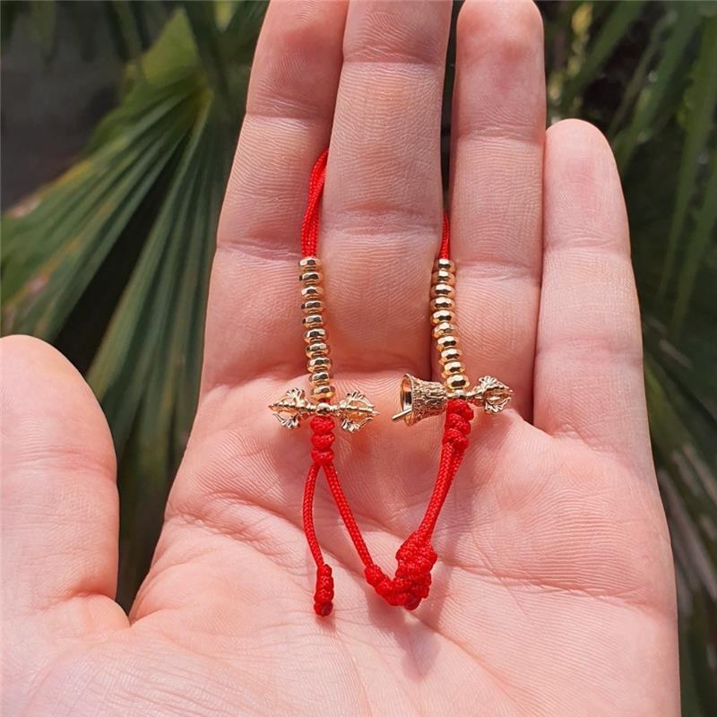 Vajra and Bell Mala Counters, Yellow 14k Gold, 8.87g — view 4