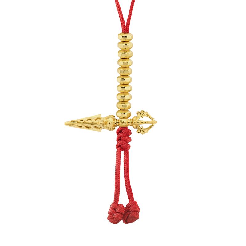 Mala Counter - Phurba, 14k Yellow Gold, 4.78g