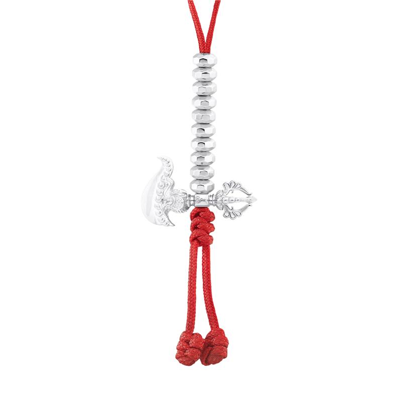 Drigug mala tally counter Silver, Rhodium, 3.82g