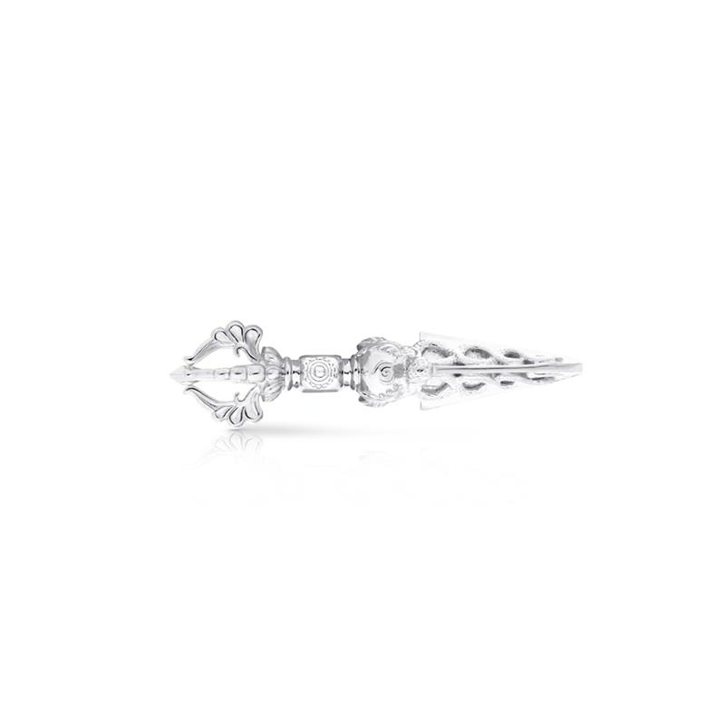 Phurba mala counter, Large Silver, Rhodium, 3.81g