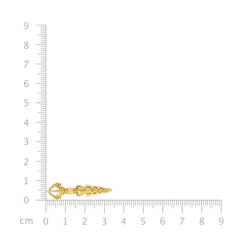 Mala Counter - Phurba, Large. Yellow Gold Plated 8.48g, (Vermeil Gold) — view 3