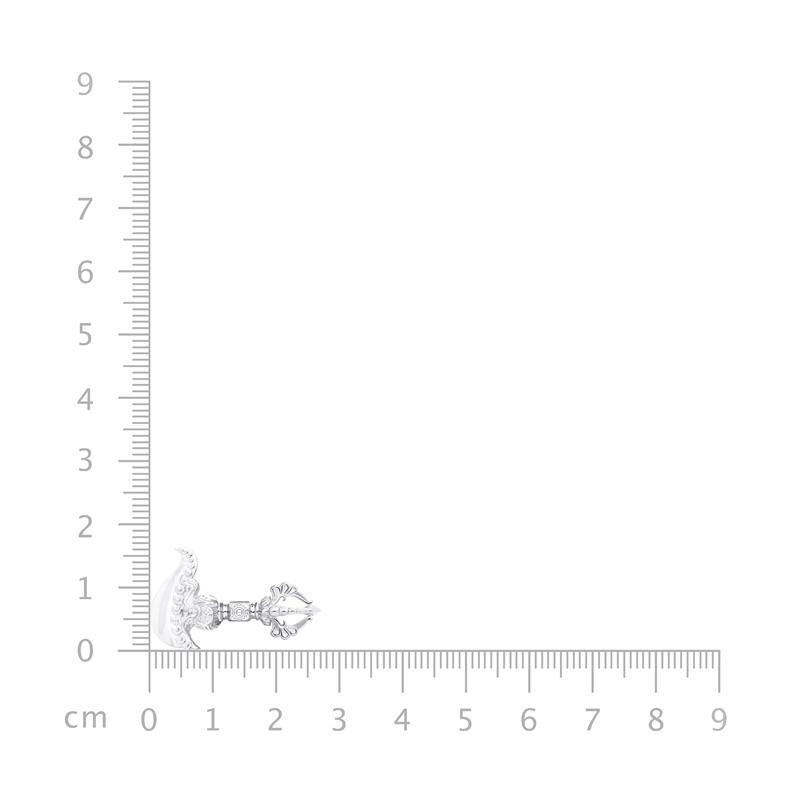 Drigug mala tally counter, Large Silver, Rhodium, 8.44g — view 3