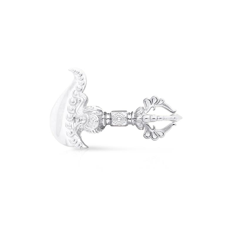 Drigug mala tally counter, Large Silver, Rhodium, 8.44g