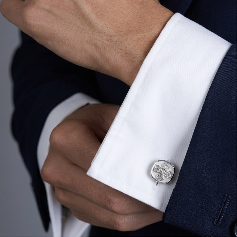 Double Dorje Cufflink, Silver 10.45g