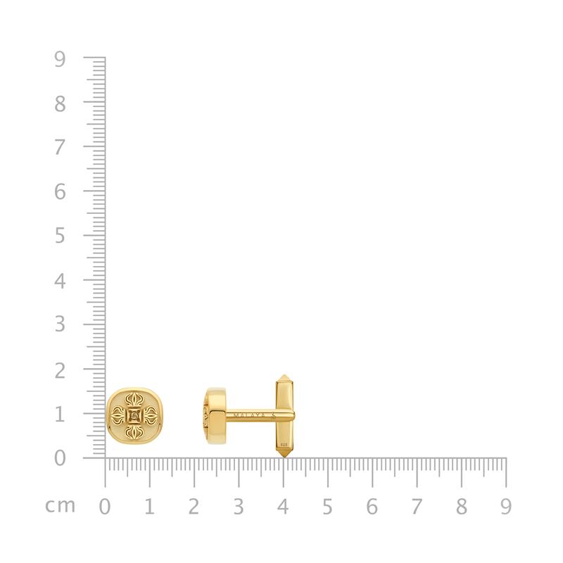 Double Dorje Cufflink, Yellow Gold Plated 10.51g