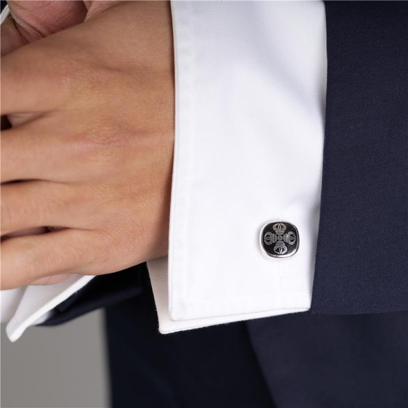 Double Dorje Cufflink, Enamel, Silver 10.67g — view 5