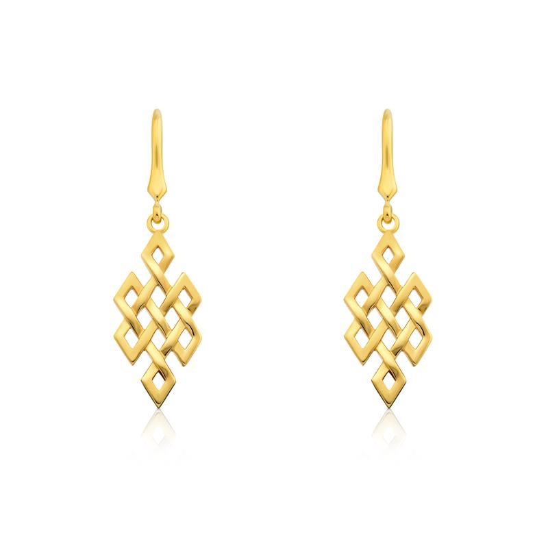 Endless Knot Earrings Large, YGP 6.23g