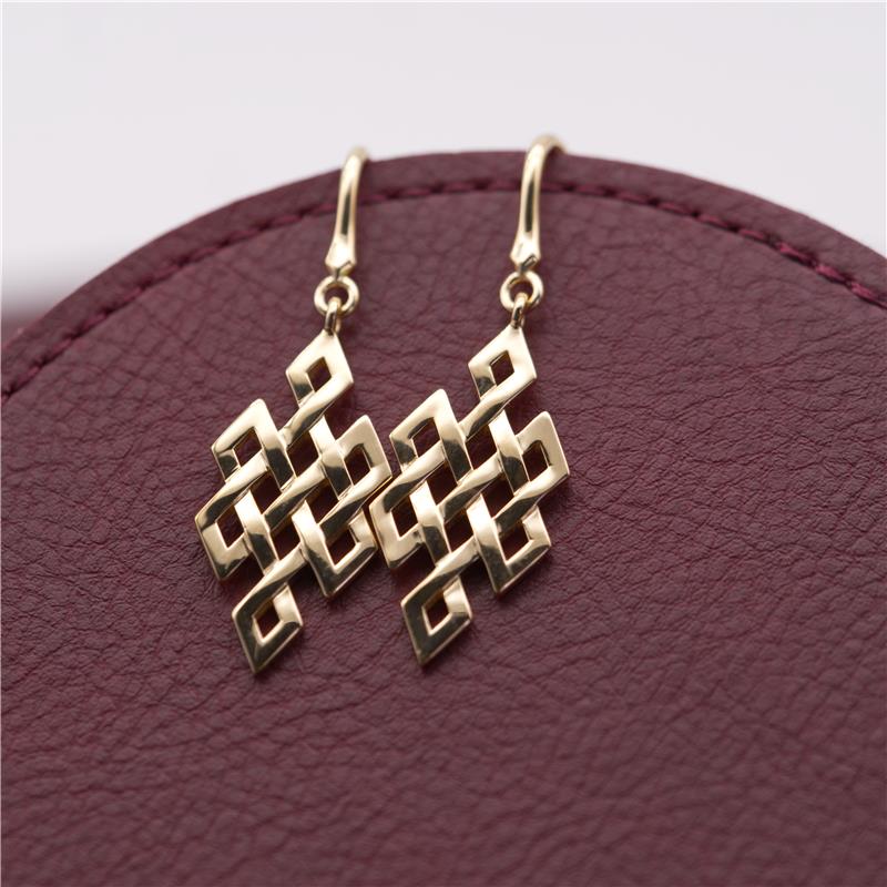 Endless Knot Earrings Large, YGP 6.23g — view 4
