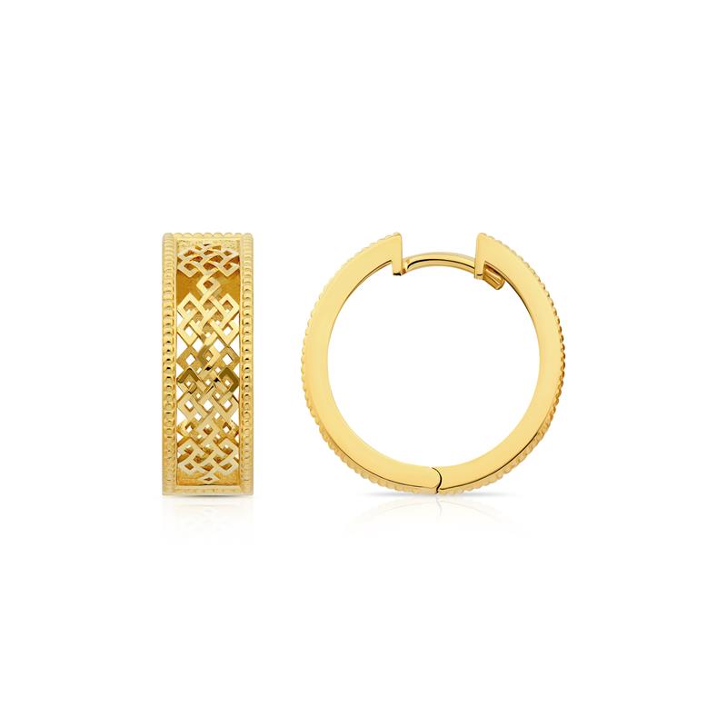 Endless Band Earrings, Solid Gold 14k, 19mm 6.74g