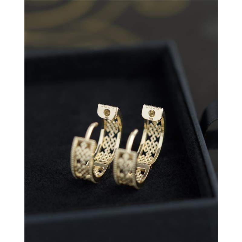 Endless Band Earrings, Solid Gold 14k, 19mm 6.74g — view 6