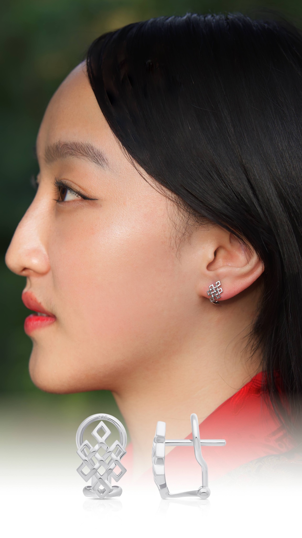 Endless Knot Stud Earrings — view 4