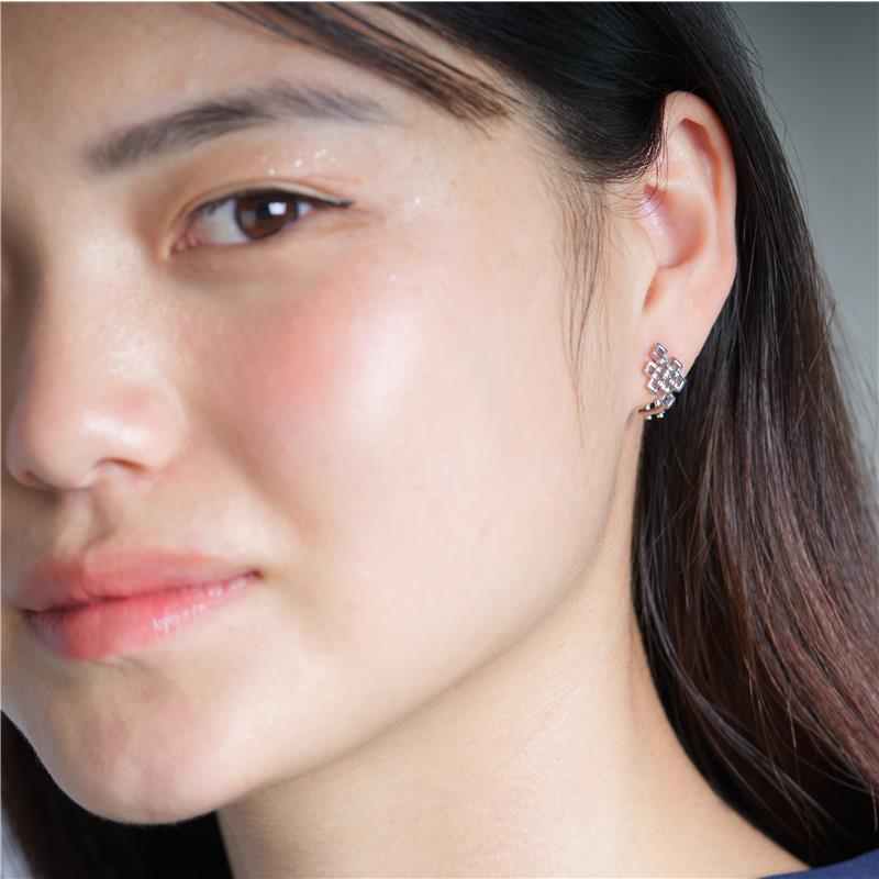 Endless Knot Stud Earrings — view 6
