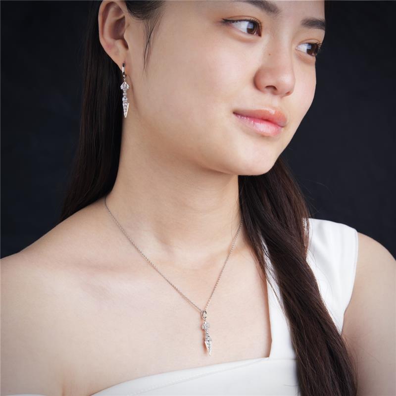 Phurba Earrings Smaller, Silver, clip 39mm — view 3