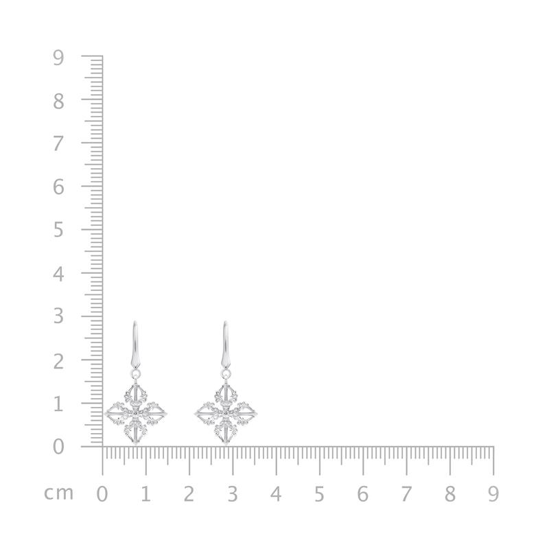 Double Dorje Earrings, Silver, CZ, 3.13g — view 4