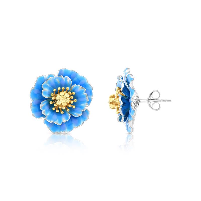 Blue Poppy Earrings