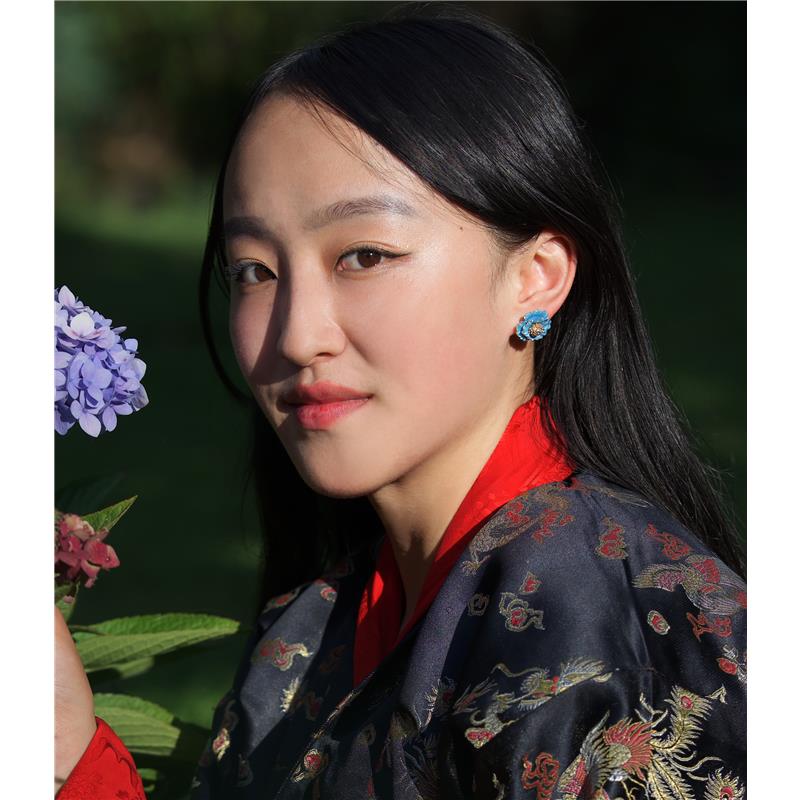 Blue Poppy Earrings — view 5