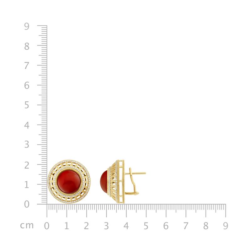 Round Coral Earrings