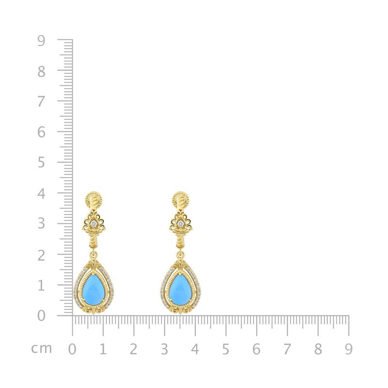 Intricate Turquoise and Diamond Earrings 3.23 cts. Diamonds .292 cts.