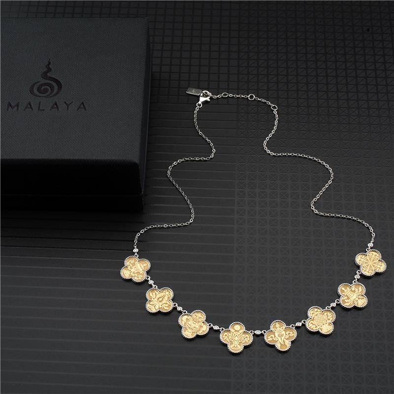 Eight Auspicious Symbols Necklace, YGP CZ