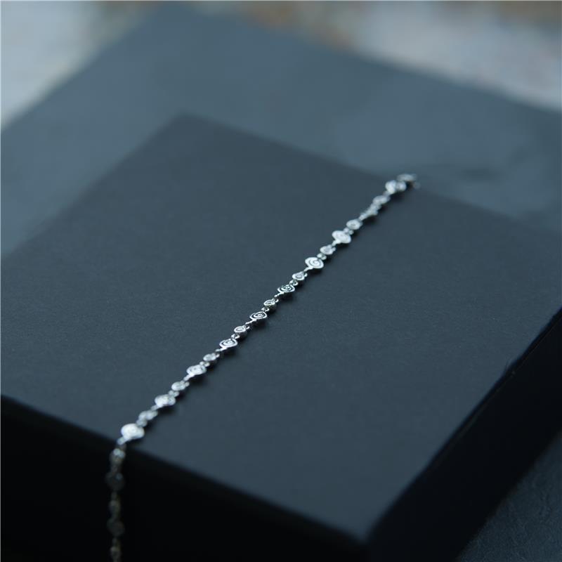 Malaya Logo chain with CZ diamonds, Silver, Rhodium