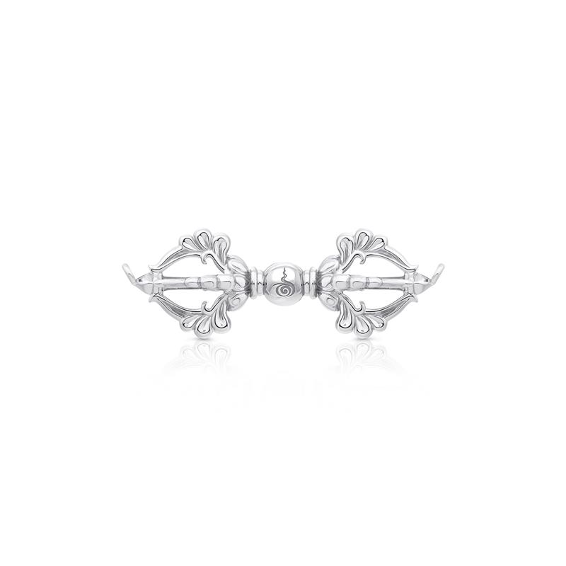 Vajra Necklace, Medium, Silver, 3 Dimensional design - 5 Prongs, Chain 45cm