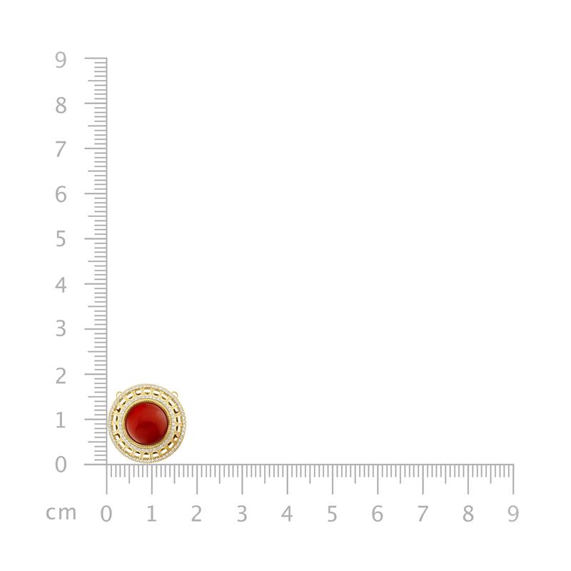 Life Force Coral Gold Necklace with Diamonds, 0.77 CTS. YG18: 20.24g, Total: 22.42g — view 3