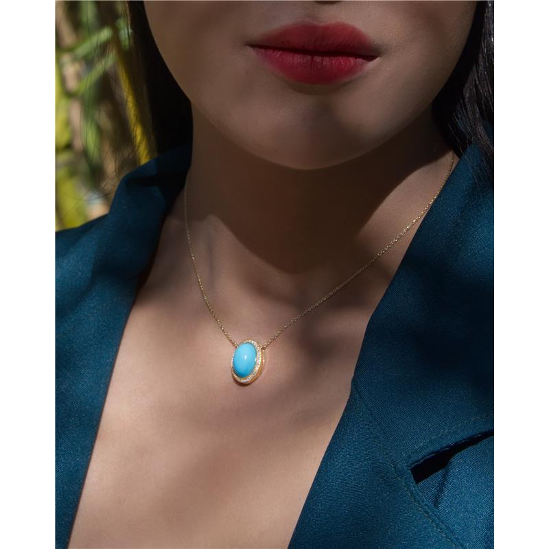 Oval Turquoise Necklace — view 3