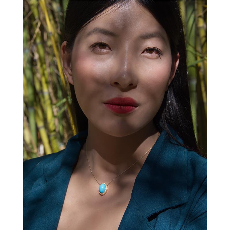 Oval Turquoise Necklace — view 4