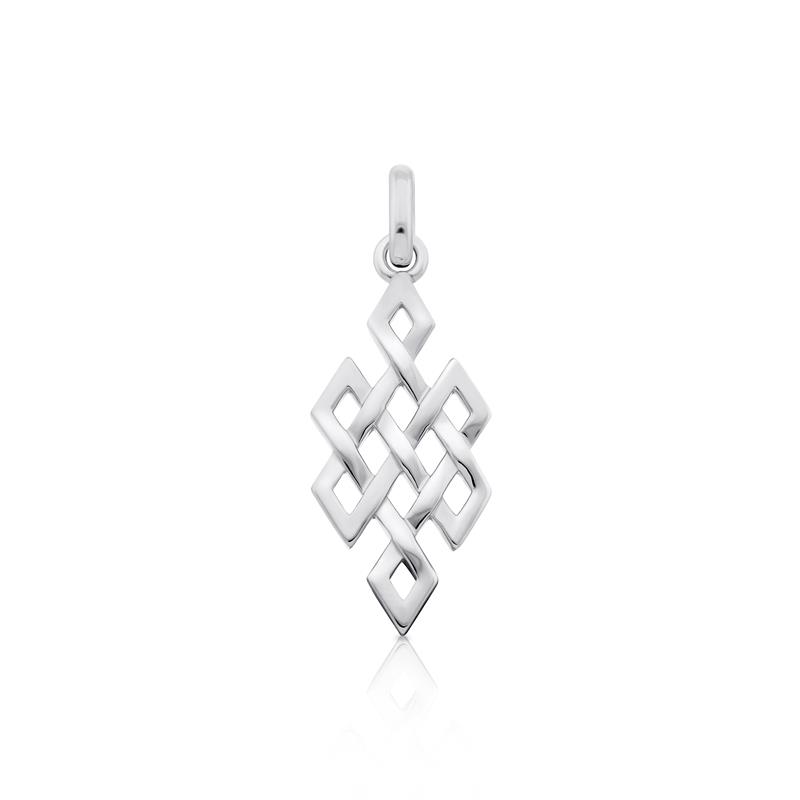 Infinity knot pendant Silver, with chain — view 3