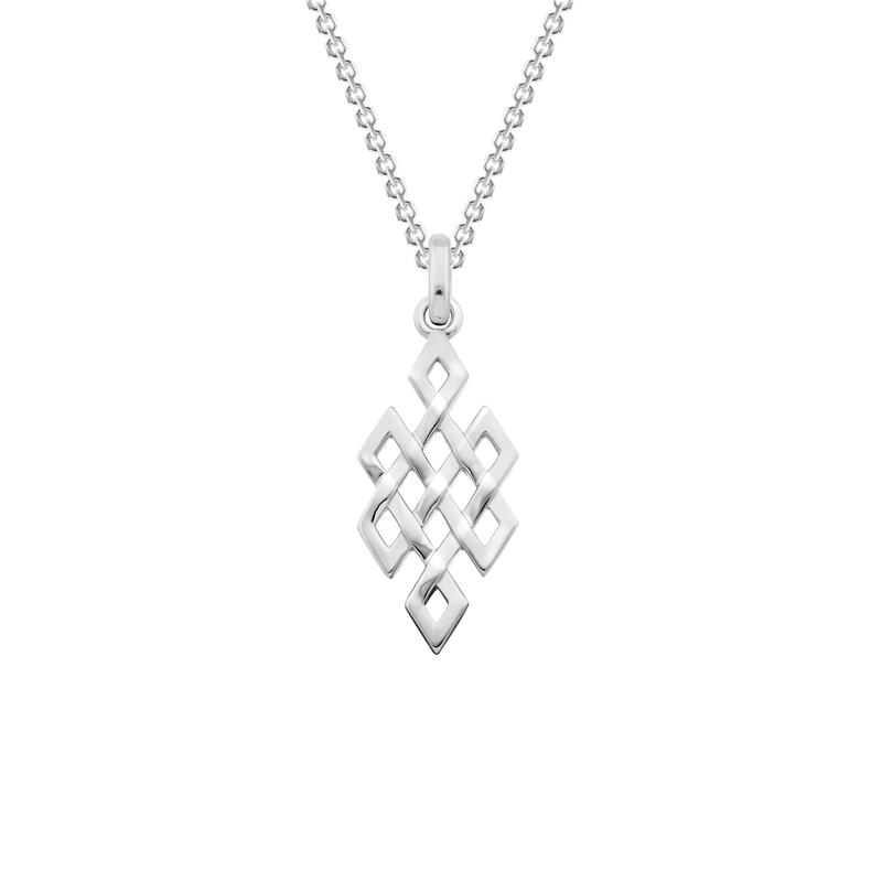 Infinity knot pendant Silver, with chain