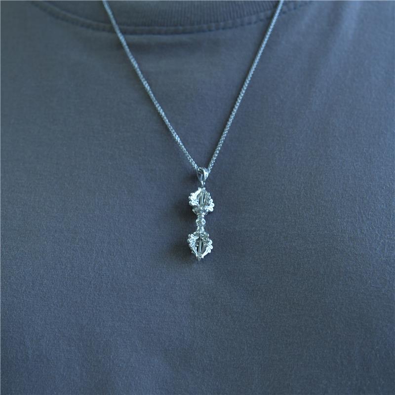 Vajra Pendant, Medium Size. Silver, with chain 62-45cm
