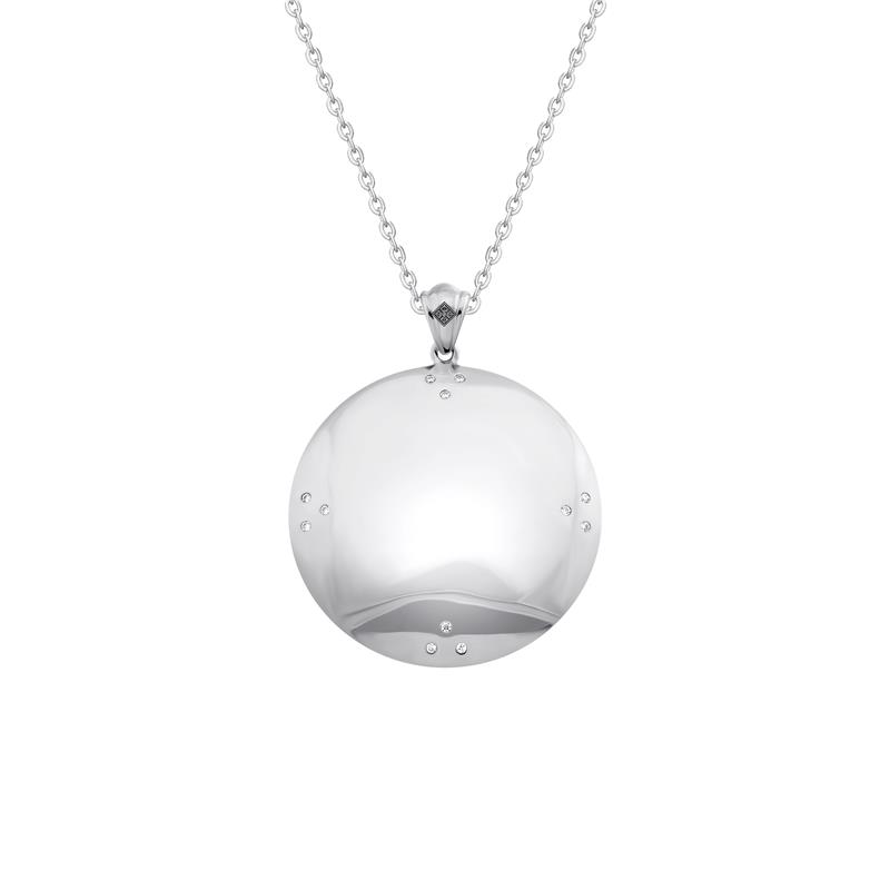Melong Pendant, Silver, CZ, With Chain