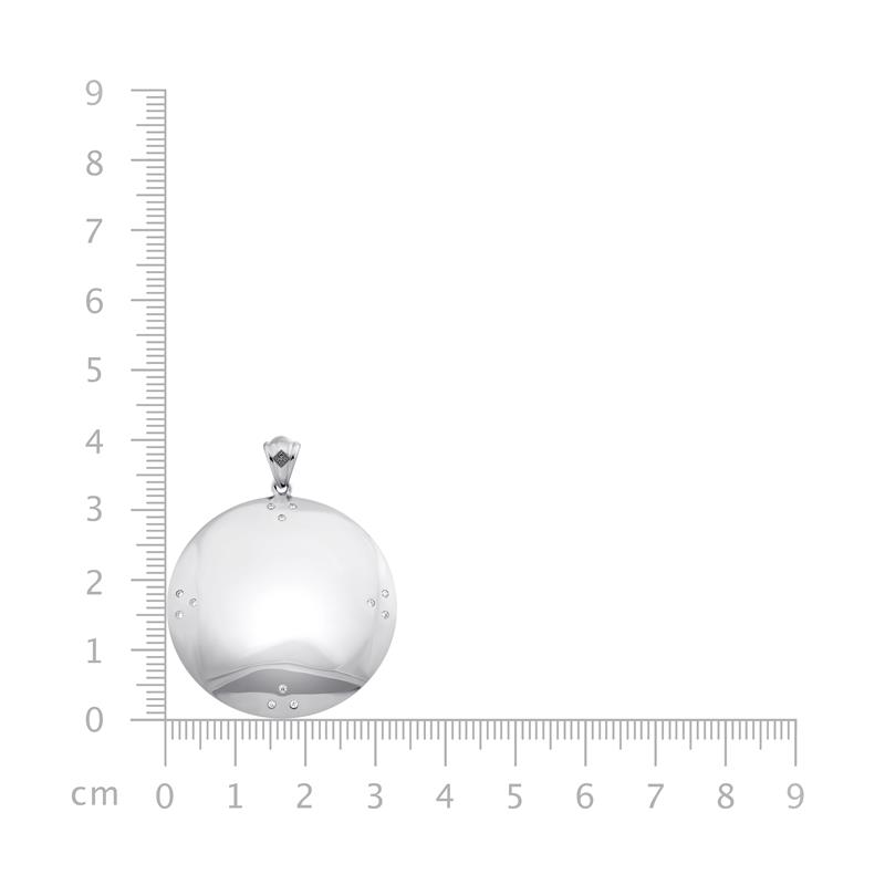 Melong Pendant, Silver, CZ, With Chain — view 4
